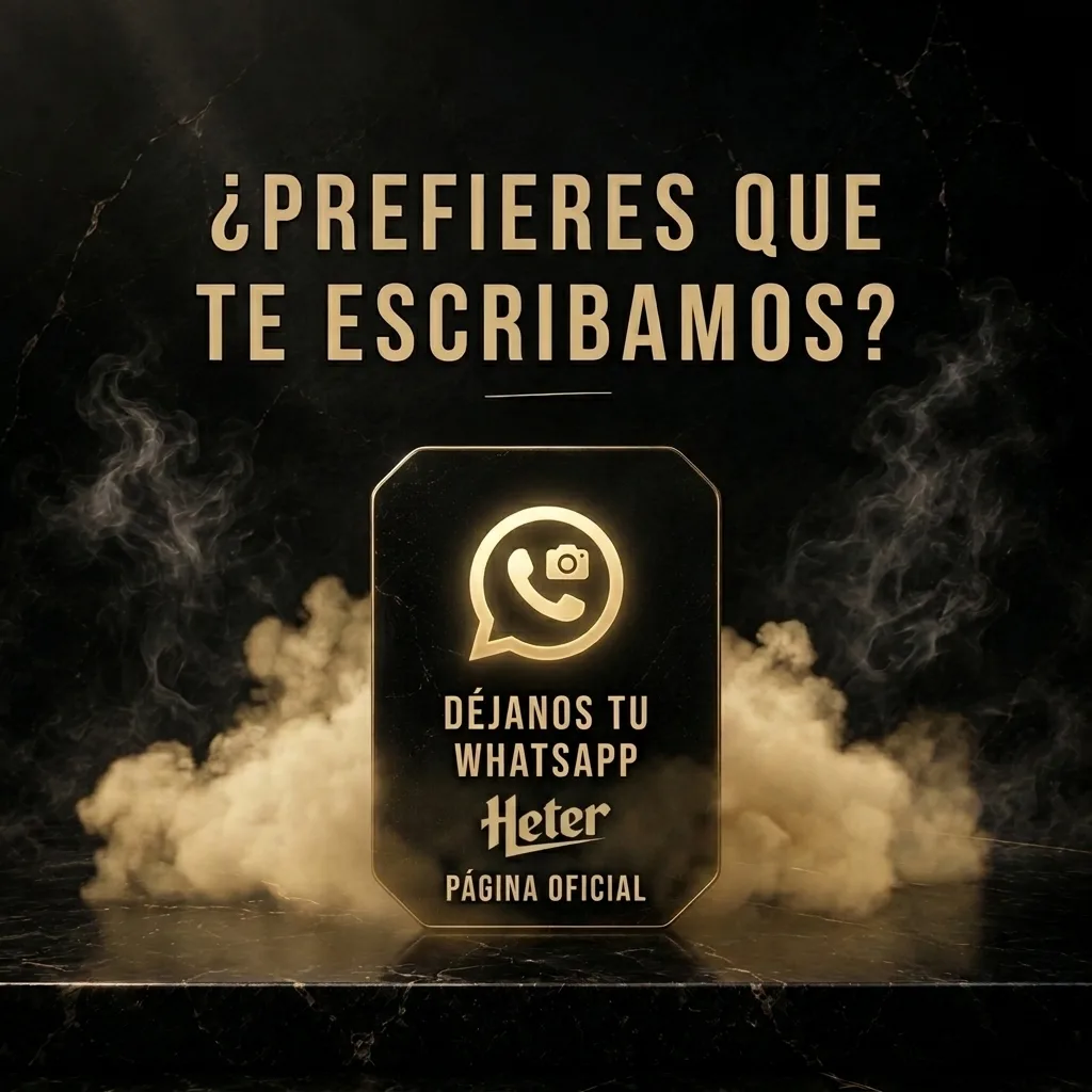 ¿Prefieres que te escribamos? Déjanos tu WhatsApp. Heter, página oficial.